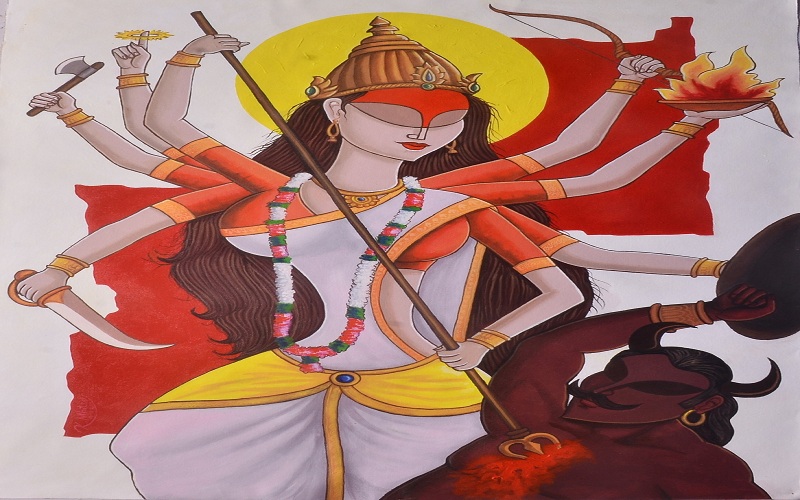 Maa Durga Paintings - The Ultimate Representation Of The Goddess