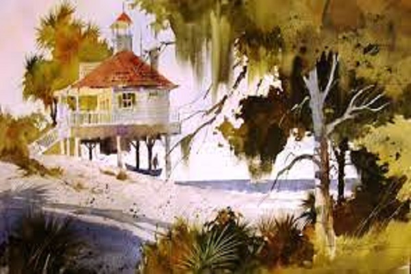 Beautiful village scenery painting in watercolor || watercolor nature pa...  | Scenery paintings, Watercolor landscape paintings, Nature paintings