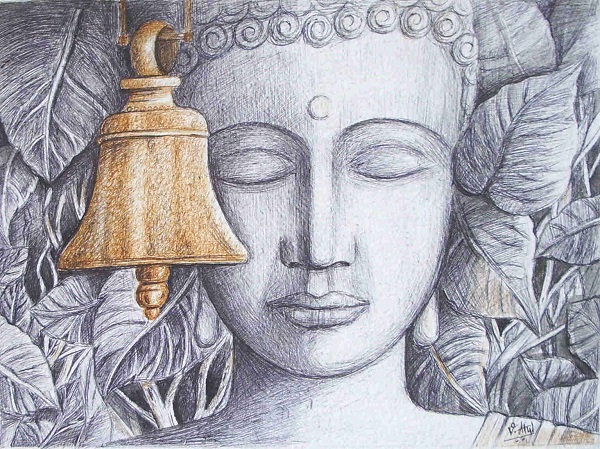 Art Buddha Pencil Drawing | wellishottubsmoheganlake.com