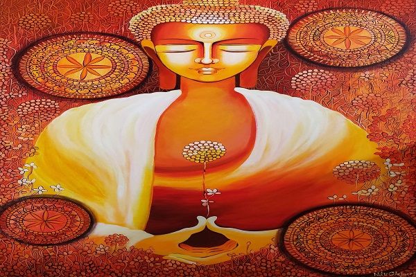 Paintings Online - Buddha Journey Towards the Enlightenment Series 2 by Nitu Chhajer