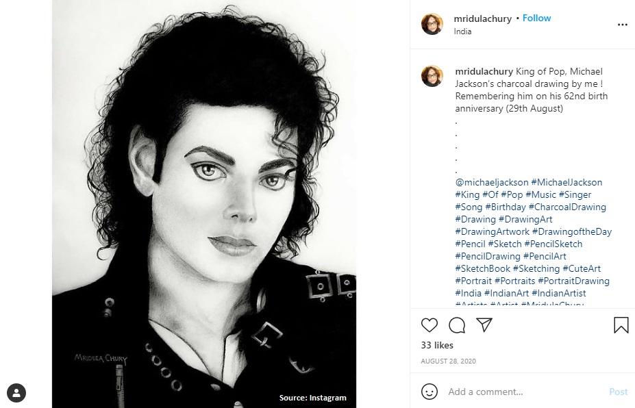 Michael Jackson Charcoal Sketch
