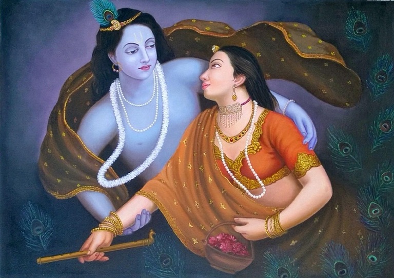lord krishna and radha modern paintings