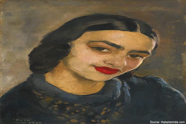 Self portrait by Amrita Sher Gil - most expensive Indian paintings