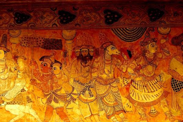 Wall art at lepakshi temple - Indian Paintings