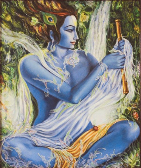 Krishna cleaning Flute 2572