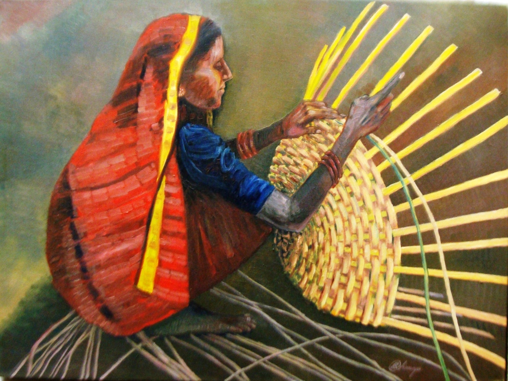 Indian Woman Series - Working with the Thorns 3851