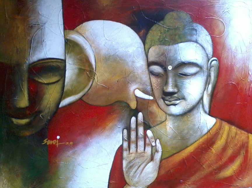 Buy Painting Shanti Artwork No 5390 by Indian Artist Sarojkumar Pattnaik