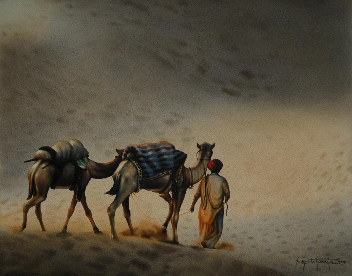 Camel safari in morning II 6655