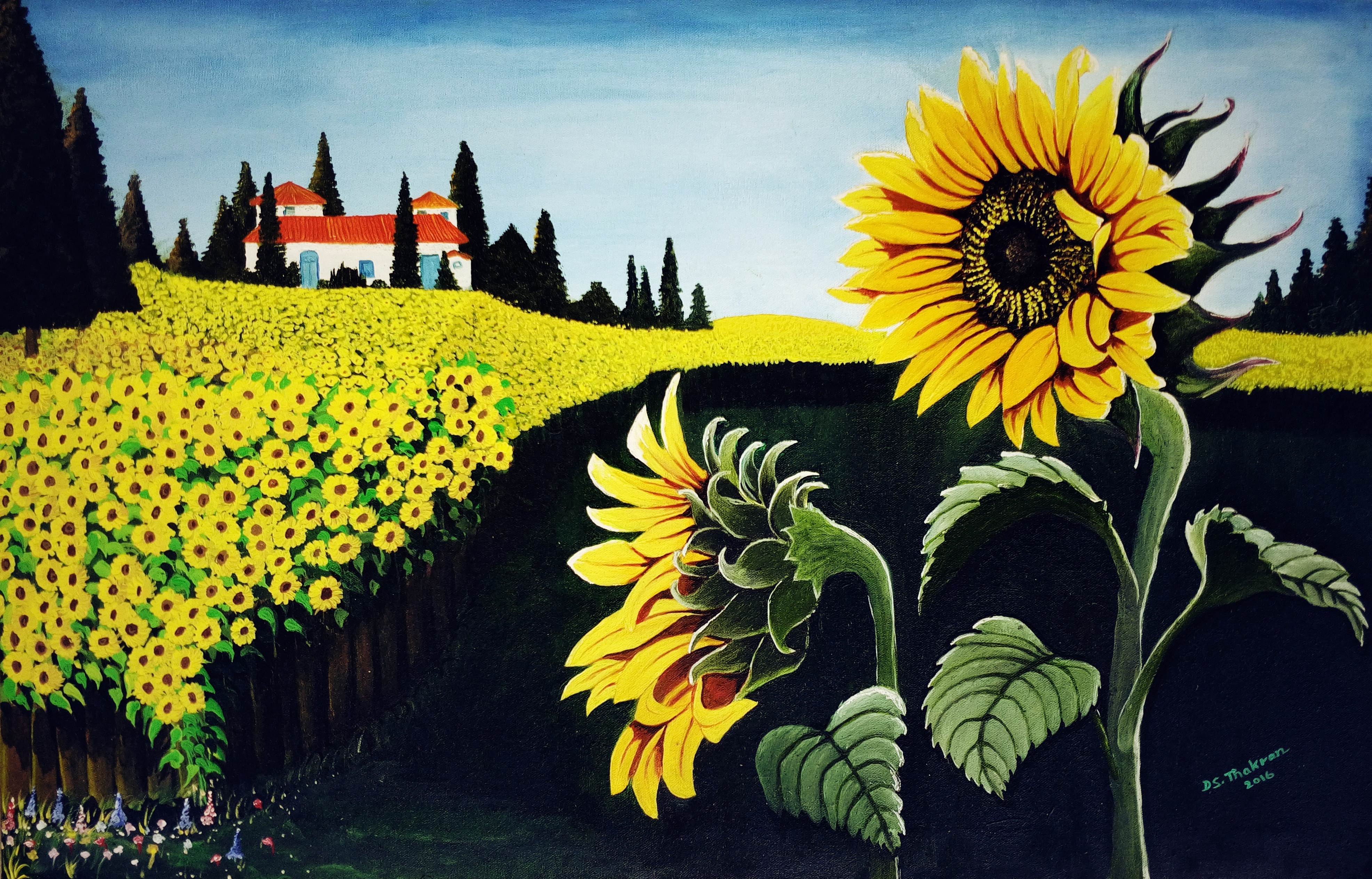 Buy Painting Sunflower Field 1 Artwork No 9542 by Indian Artist