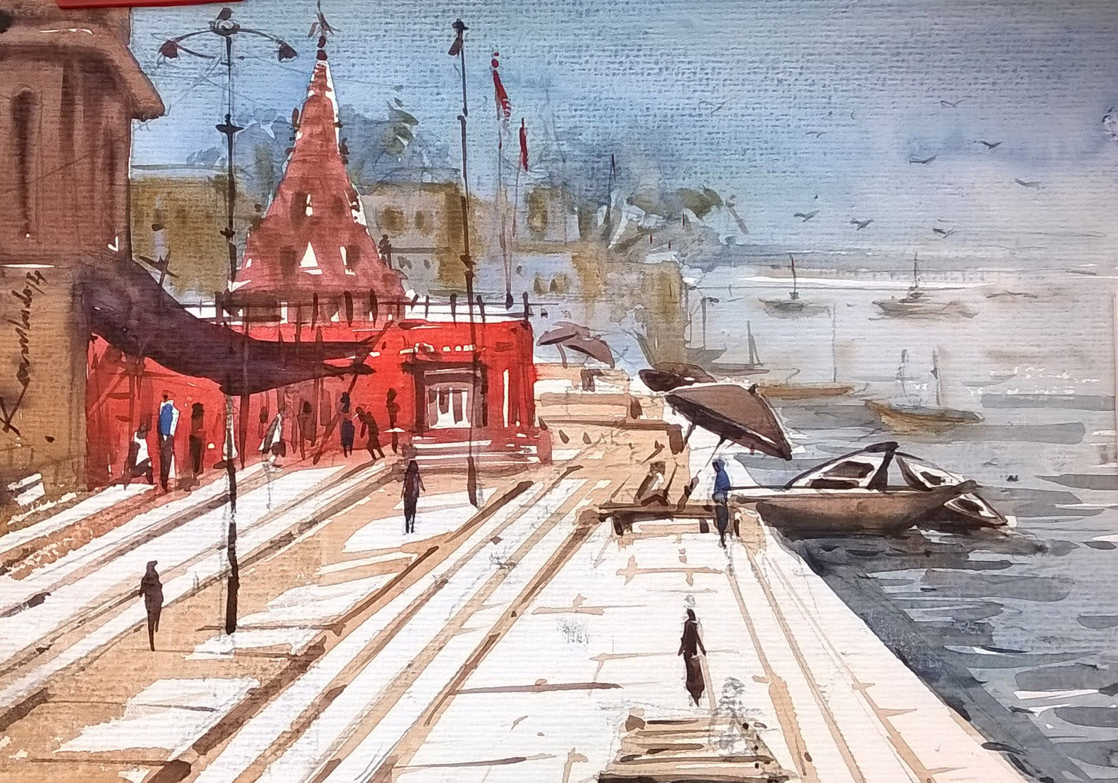 Temple at Varanasi Ghat 13060