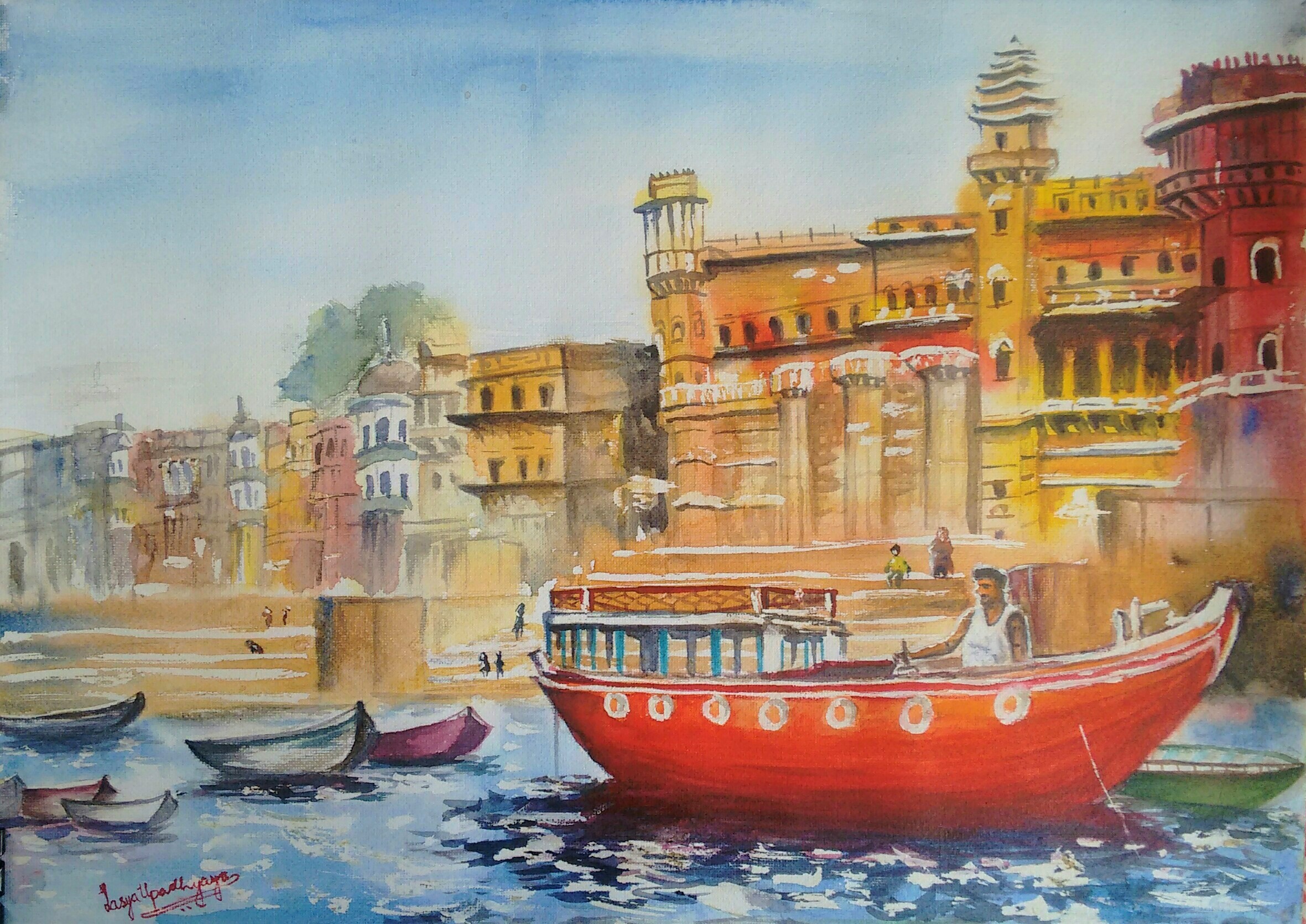 Docked at Banaras ghat 14016