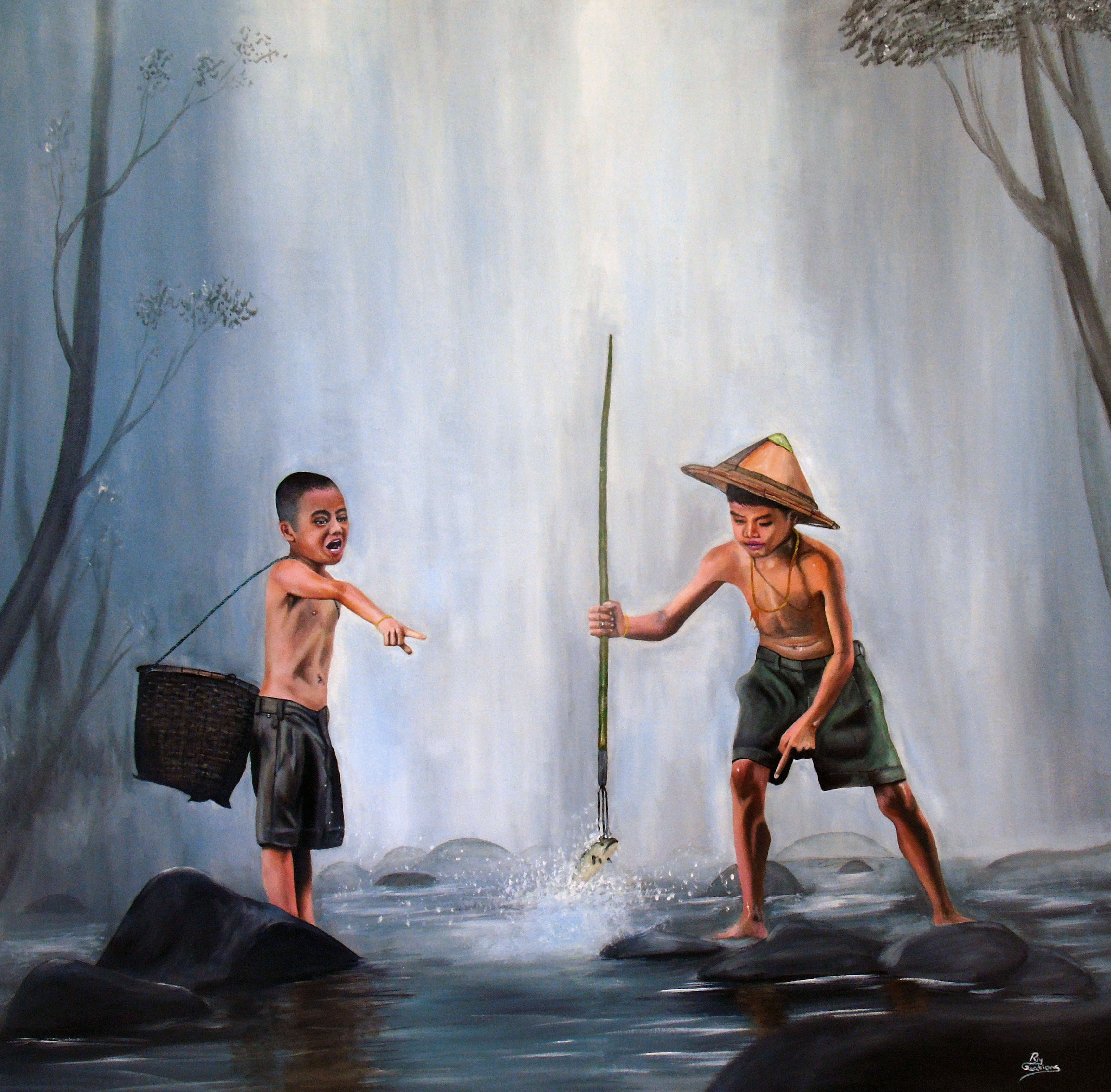 Two Small Assami Fishermen 15168