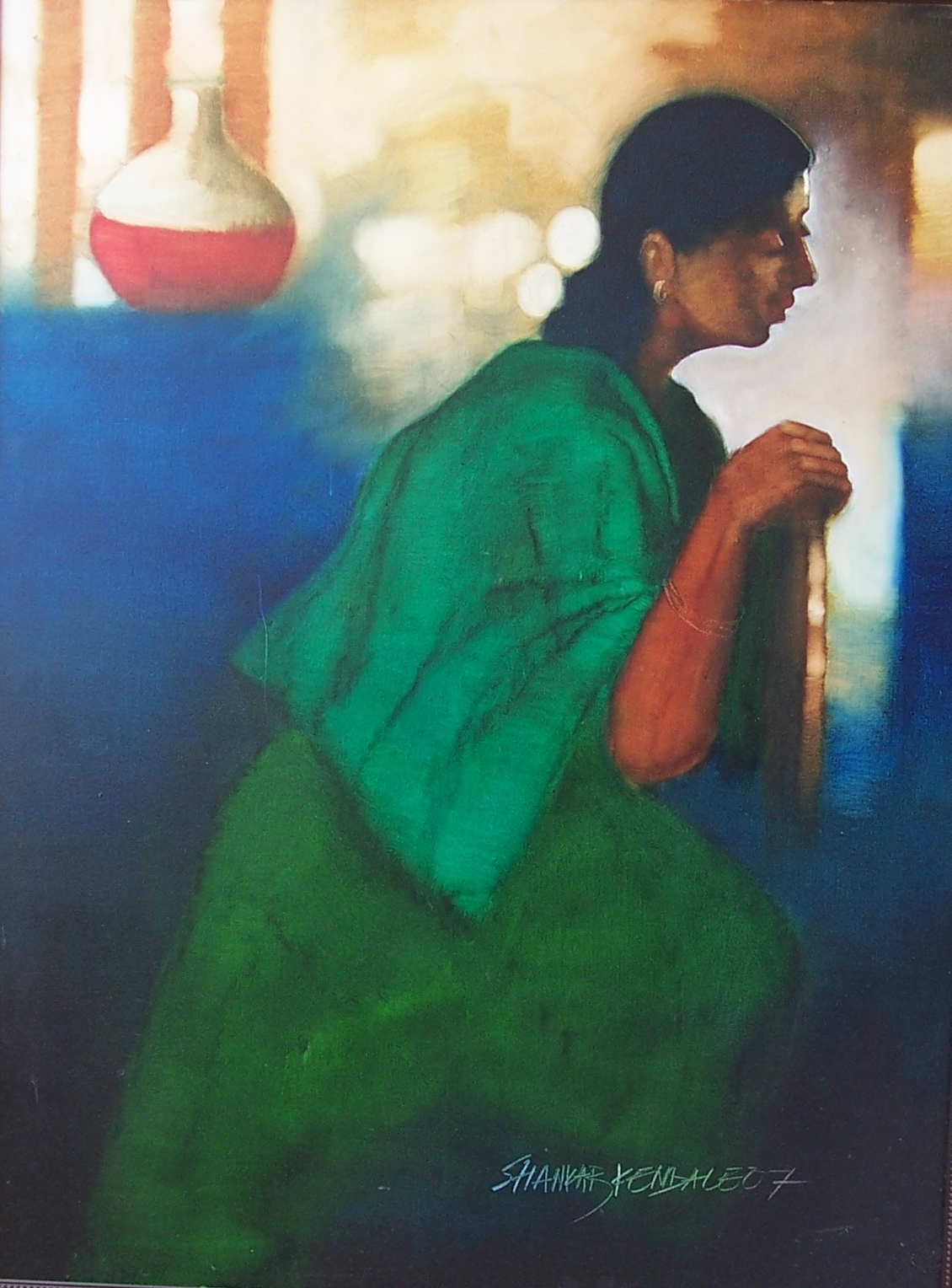 woman in green saree 15777