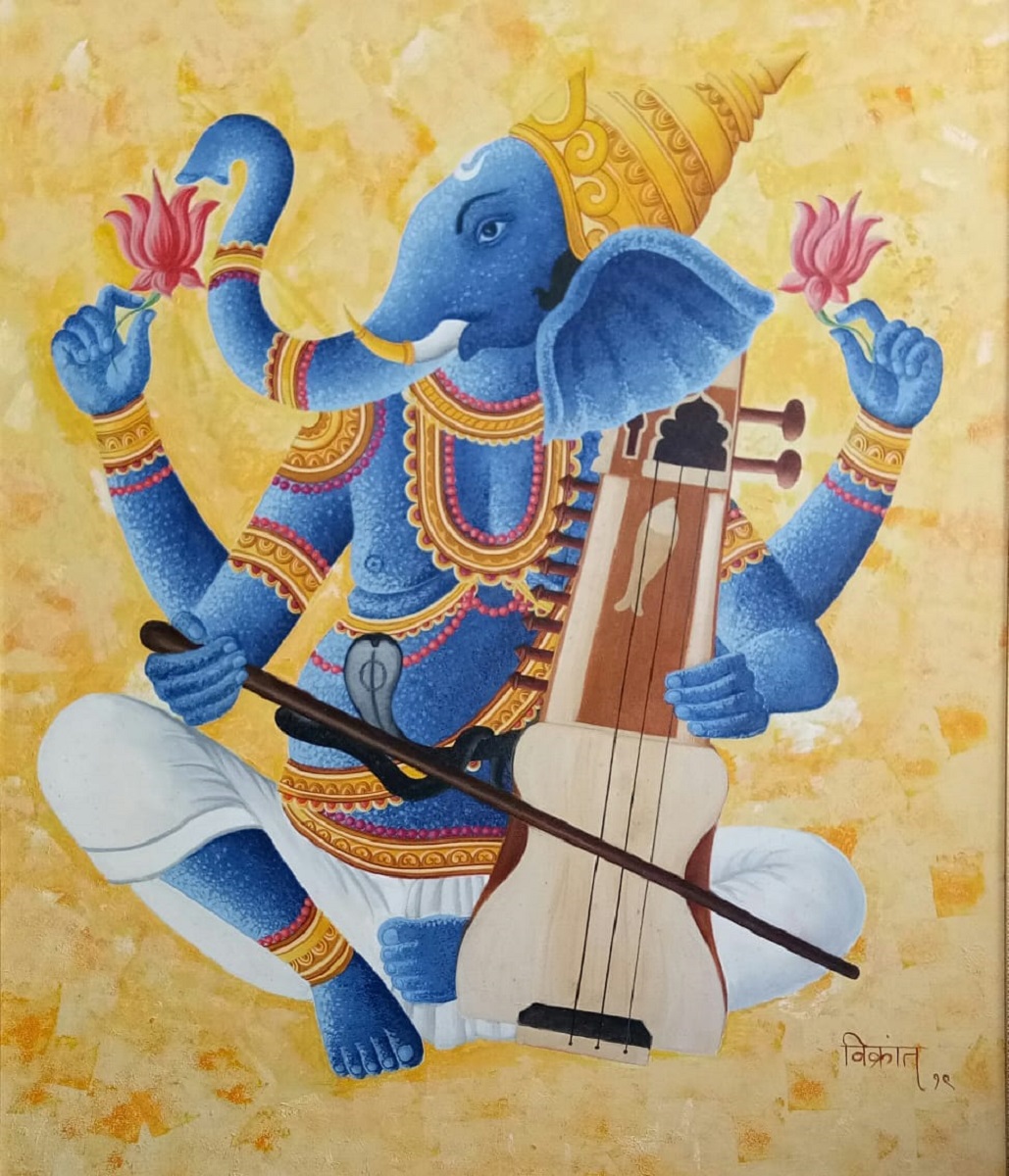 Ganesha playing Sarangi 16892