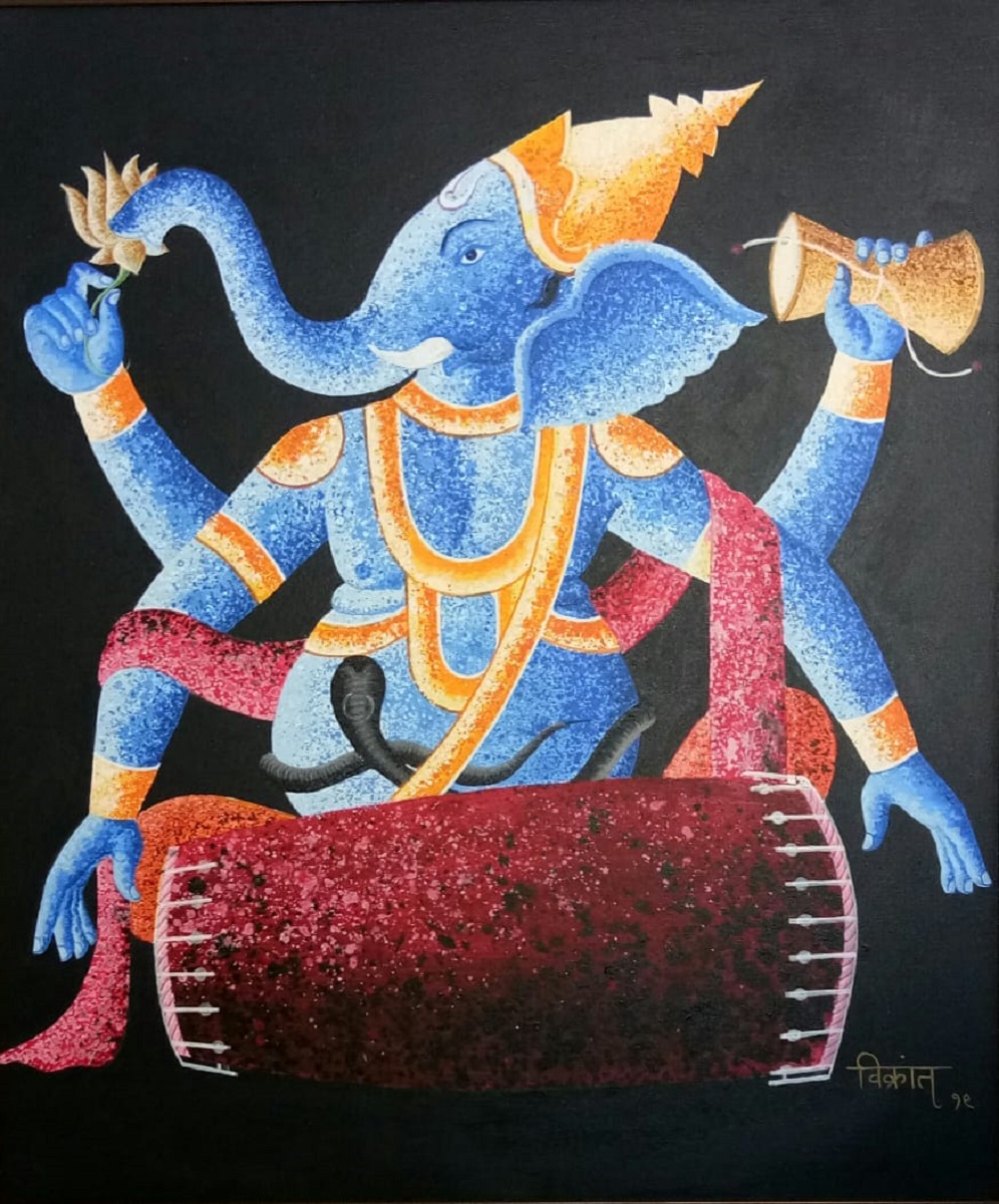 Ganesha playing Dholaki 16893
