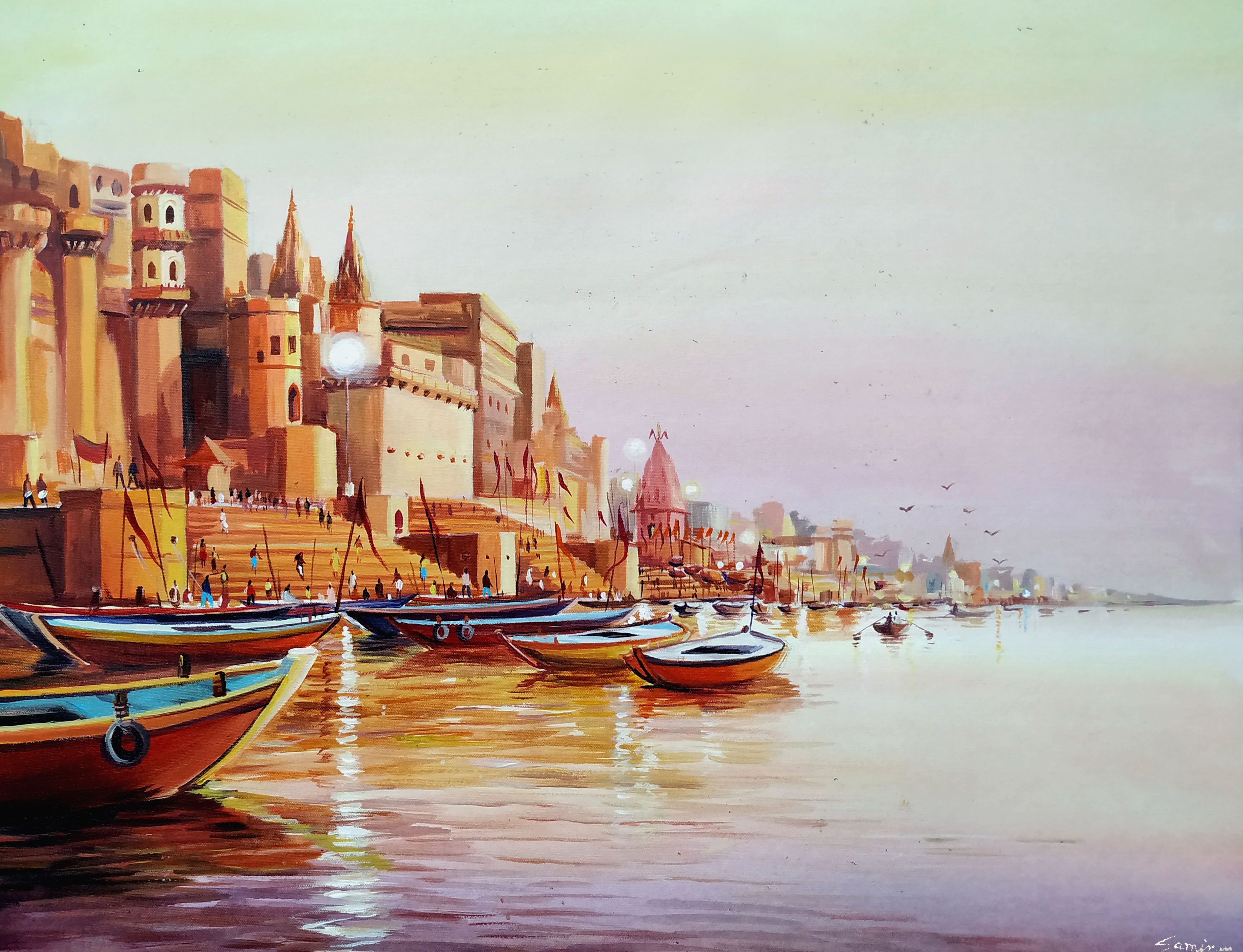 Subah Banaras Ghats Boats 17753